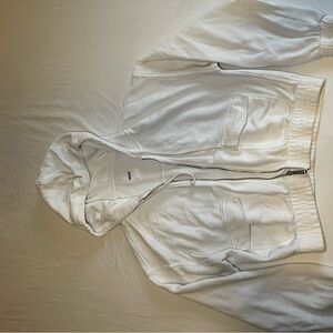 White Zip-Up Hoodie